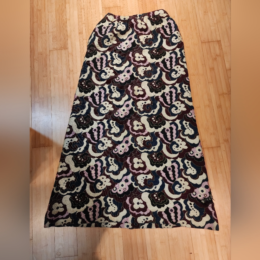 Vintage 1960’s Nelly de Grab Floral Tapestry Brocade Maxi Skirt size S